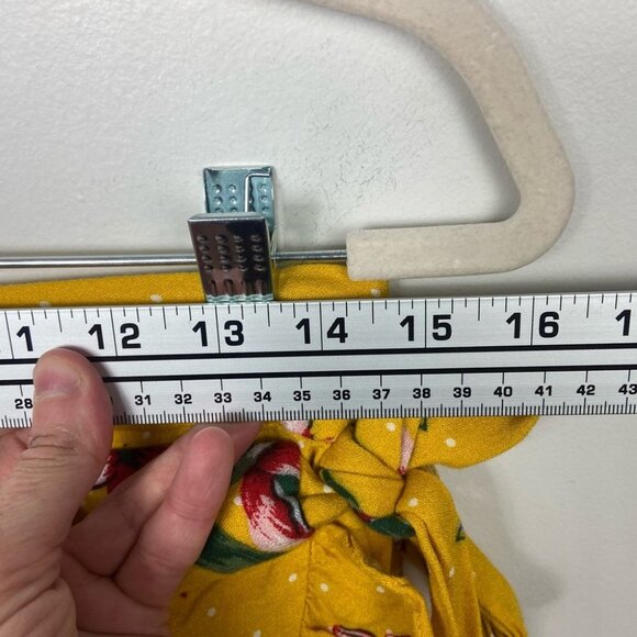 Guess Yellow Floral Wrap Skort Skirt Size Small Tie Waist Zipper Viscose Boho S - Picture 12 of 12